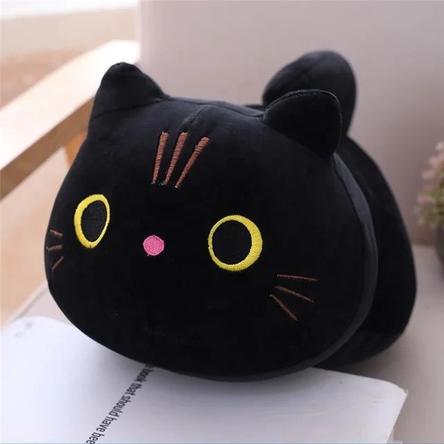 Maskotka Pluszowa Kot Kotek Czarny Duży Przytulanka Dla Dzieci