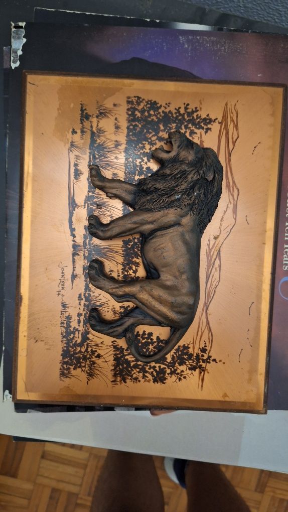 Vendo Quadro de Leão Africano da Selva vintage