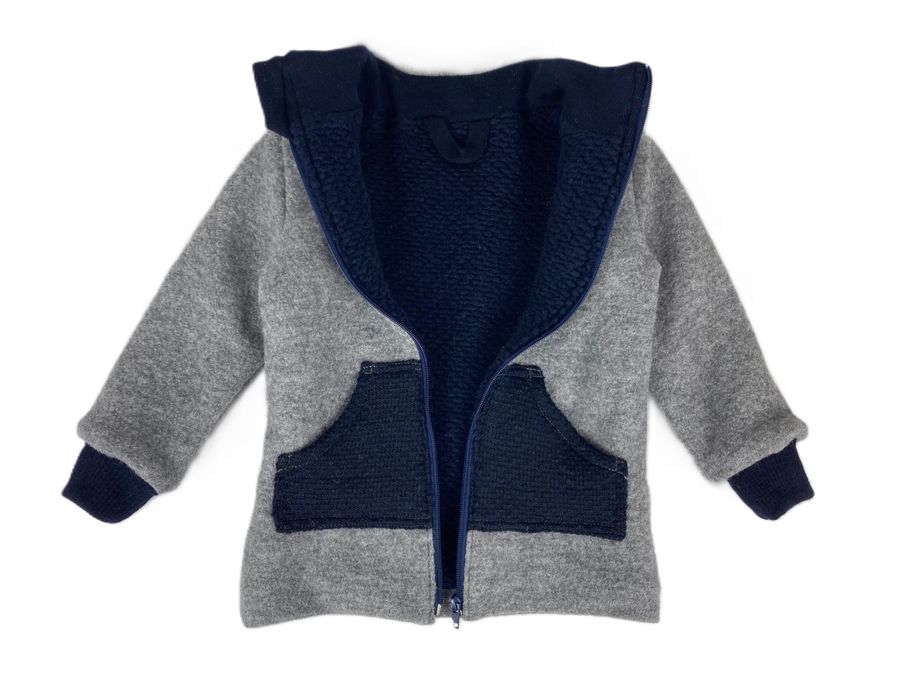 Kurtka 100% wełna parzona 92 cm wool dwuwarstwowa ty.bles