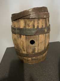 Drewniana Beczka po winie/piwie antyk, średnica 24cm