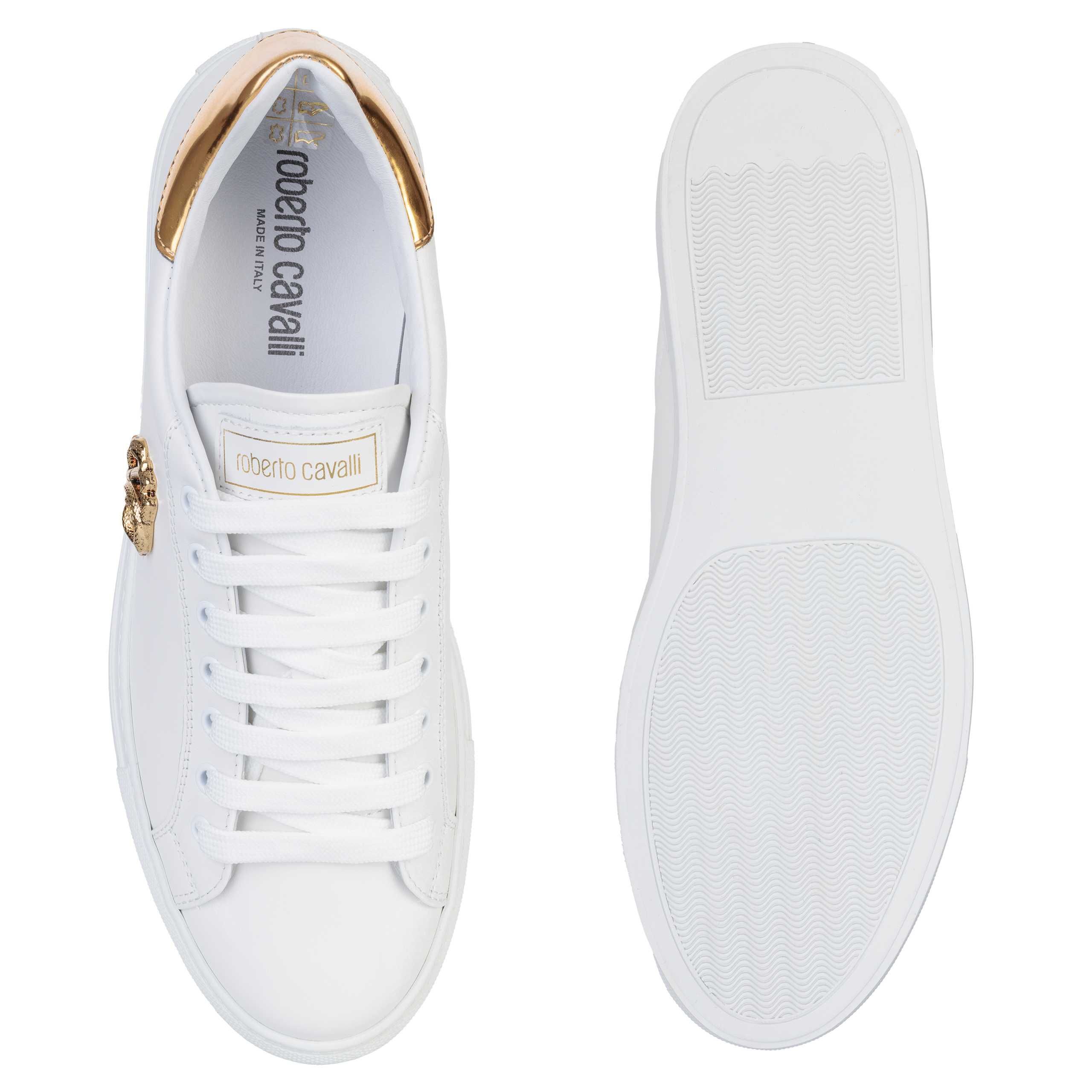 ROBERTO CAVALLI skórzane męskie buty Mirror Snake Sneakers