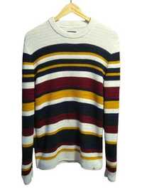 sweter w kolorowe paski
