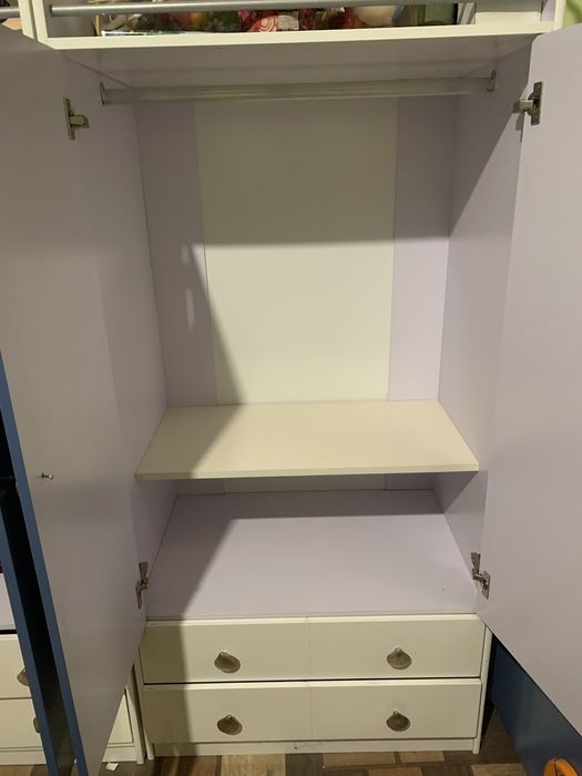 Комплект дитячих меблів, ліжко, 2 шафи, 2 пенала, стілець приліжковий