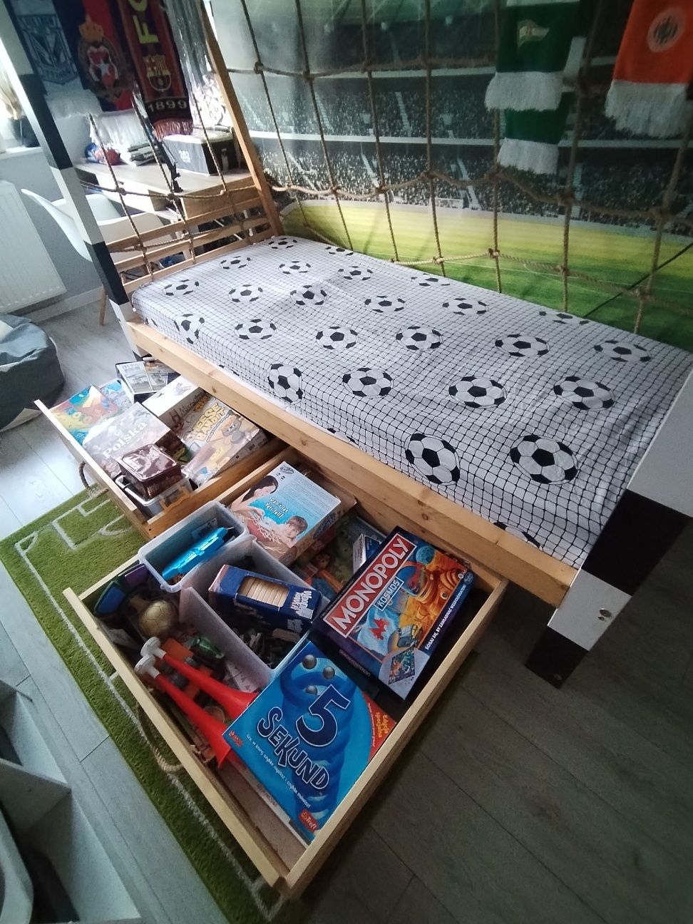 Łóżko bramka piłkarska 90x200