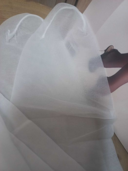 Białe pończochy do pasa Plus Size cienkie rozm. XL-XXL