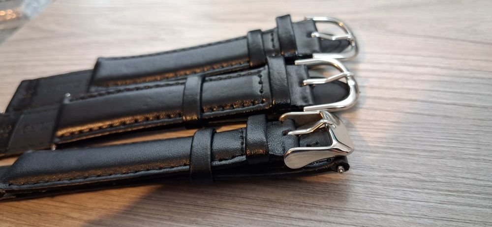 3 szy nowe paski pasek do zegarka 18mm Czarne skóra naturalna