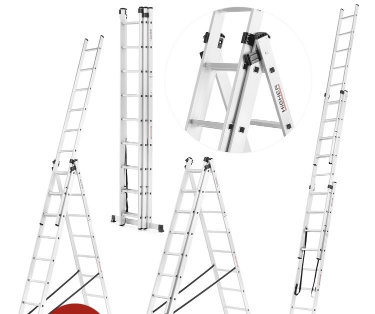 Nowa drabina aluminiowa wielofunkcyjna 5,7m wys robocza 7,1 m (5m, 6m)