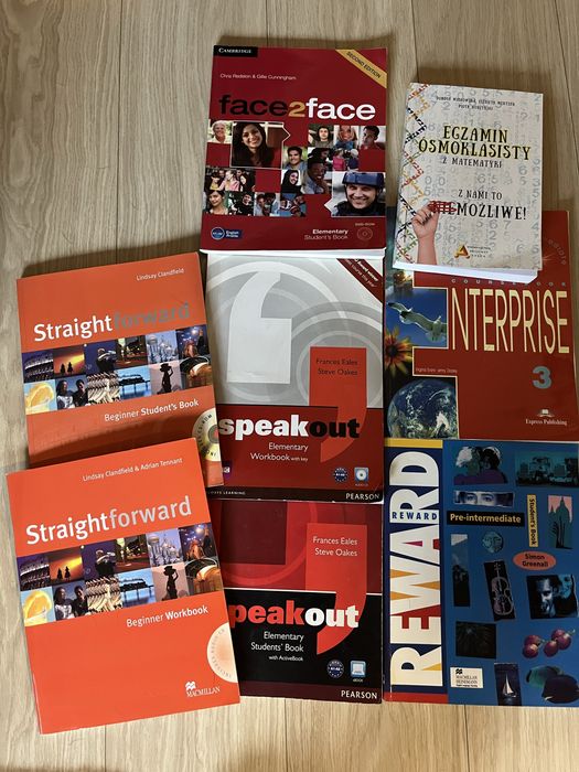 Podreczniki i zeszyty ćwiczeń do nauki jezyka angielskiego; matematyka