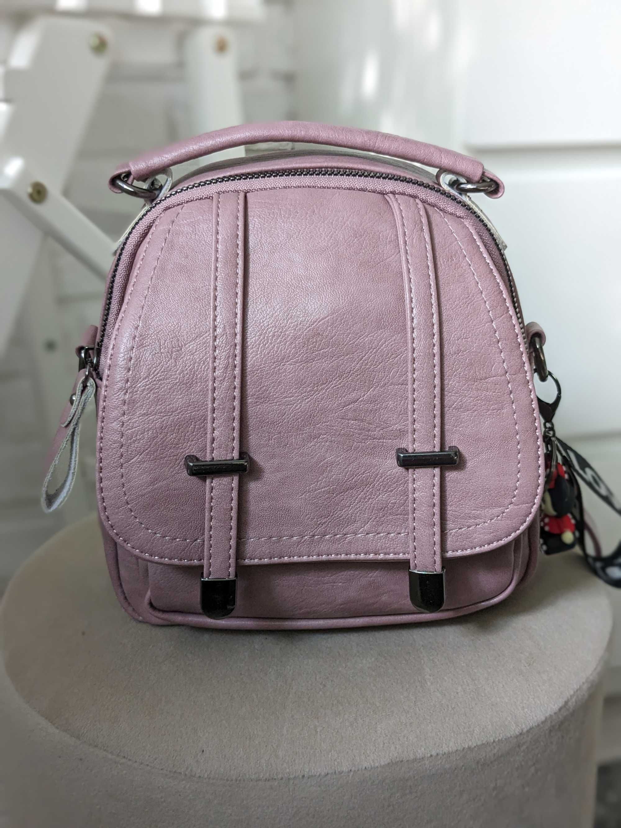 Стильний рюкзак міні, брелок в комплекті (різні кольори)