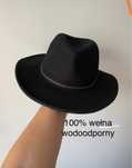 Wodoodporny 100% wełna , czarny kapelusz męski wełniany