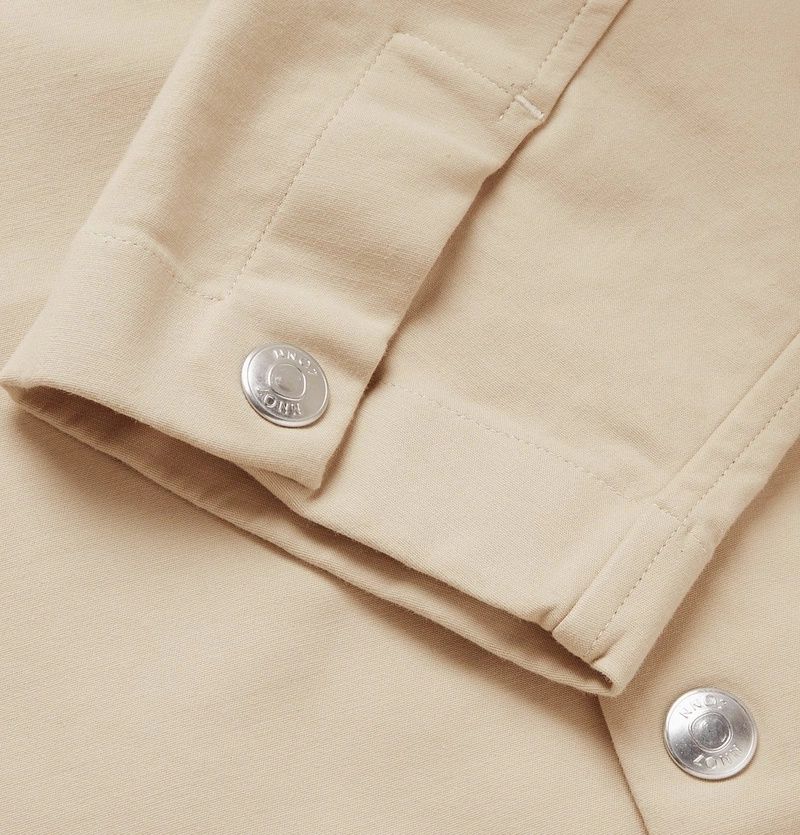 Бежевая Рубашка NN07 - Basim Stretch-Cotton Overshirt - Neutrals.