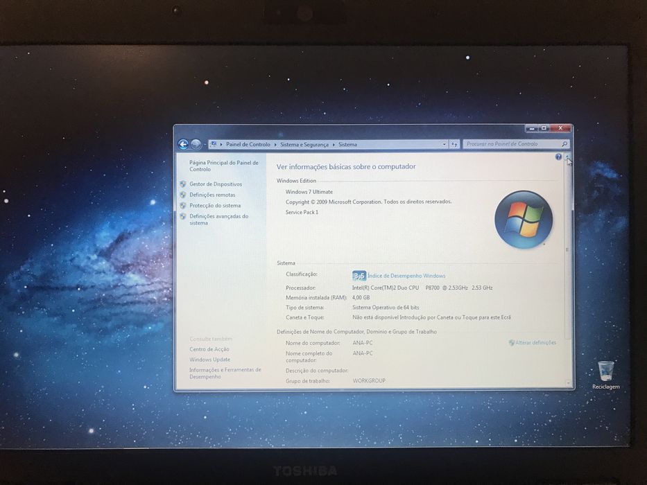 Computador portátil Toshiba Tecra M-10