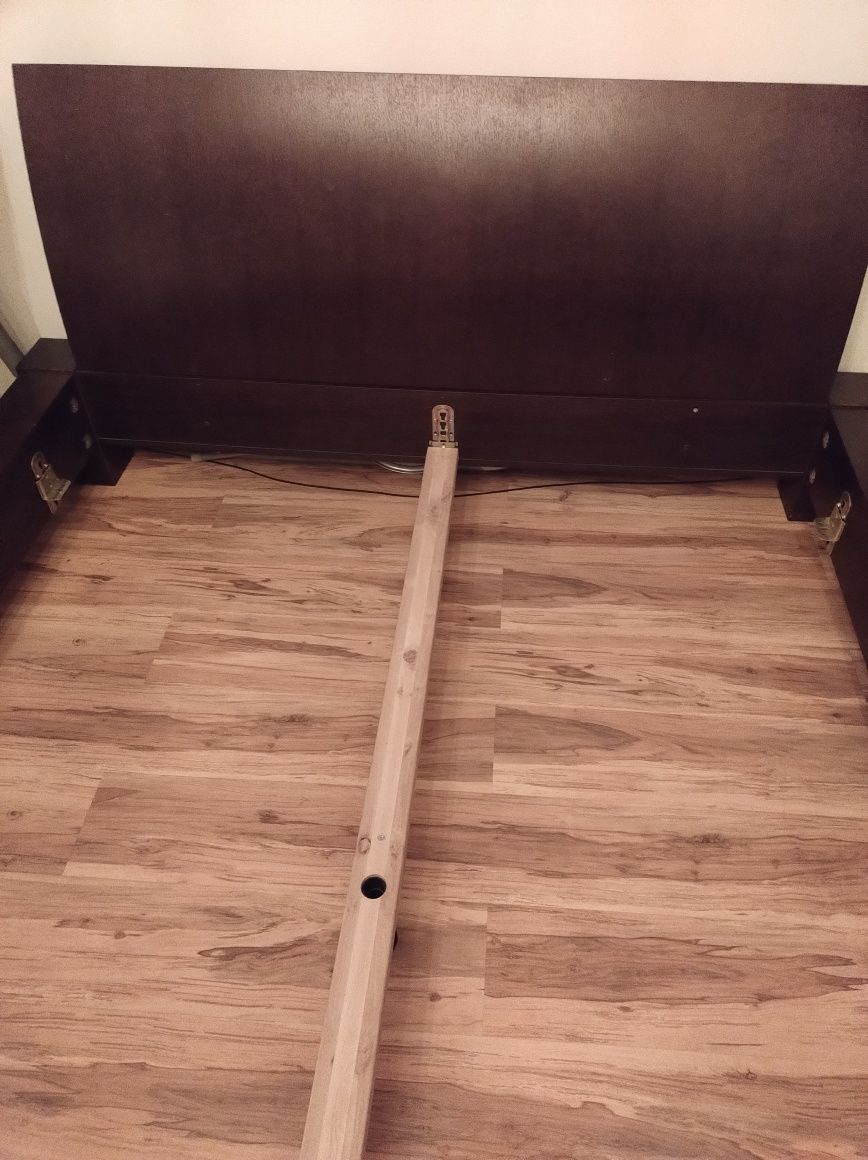 Łóżko 160x200 drewno fornir Paged meble wenge,+ 2 stelaże, transport