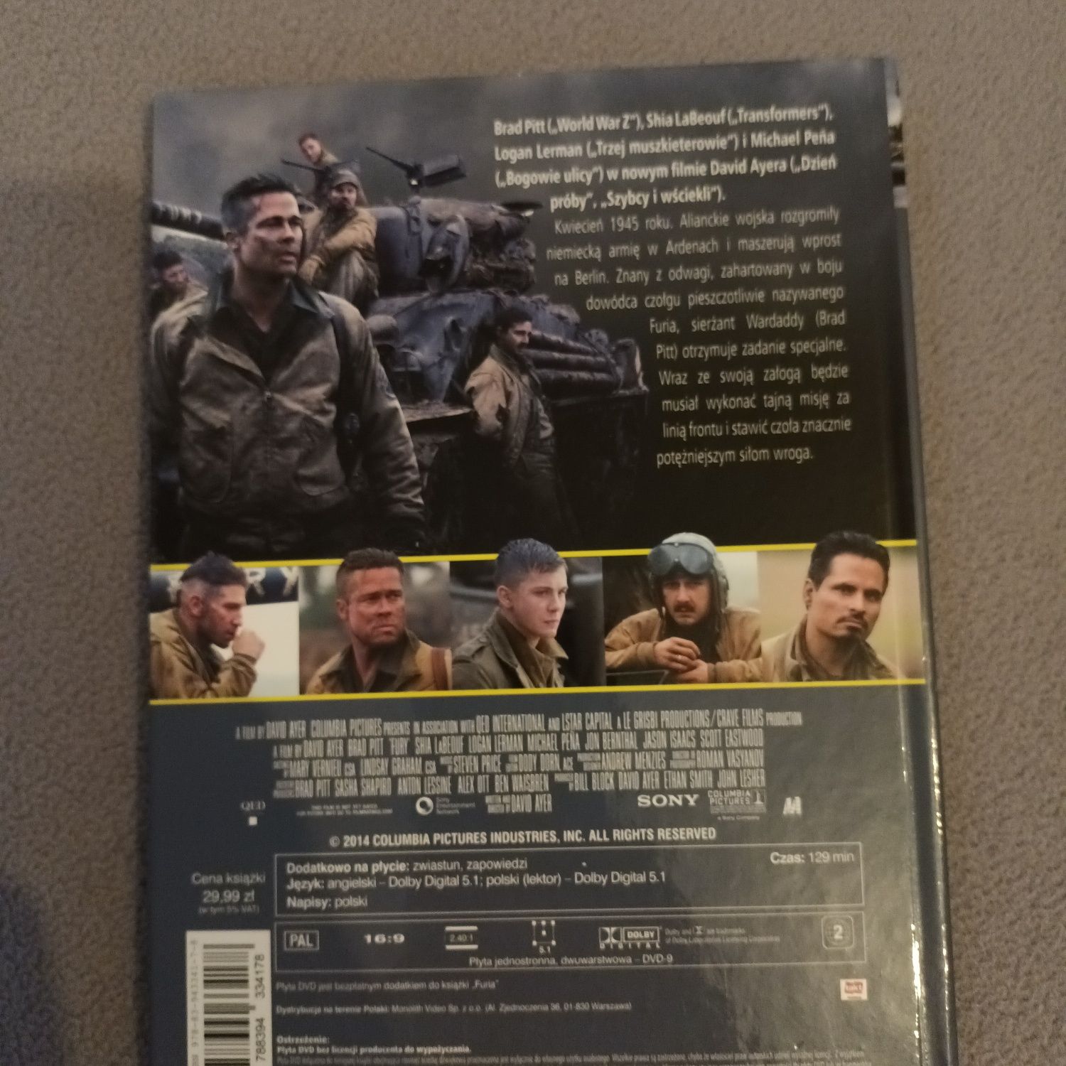 Film DVD / Furia / Brad Pitt