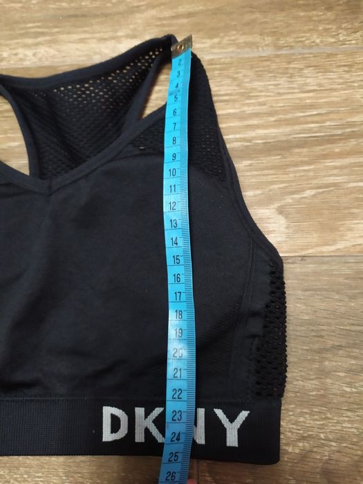 Top biustonosz sportowy DKNY sport czarny siateczkowy rozmiar XS 70b
