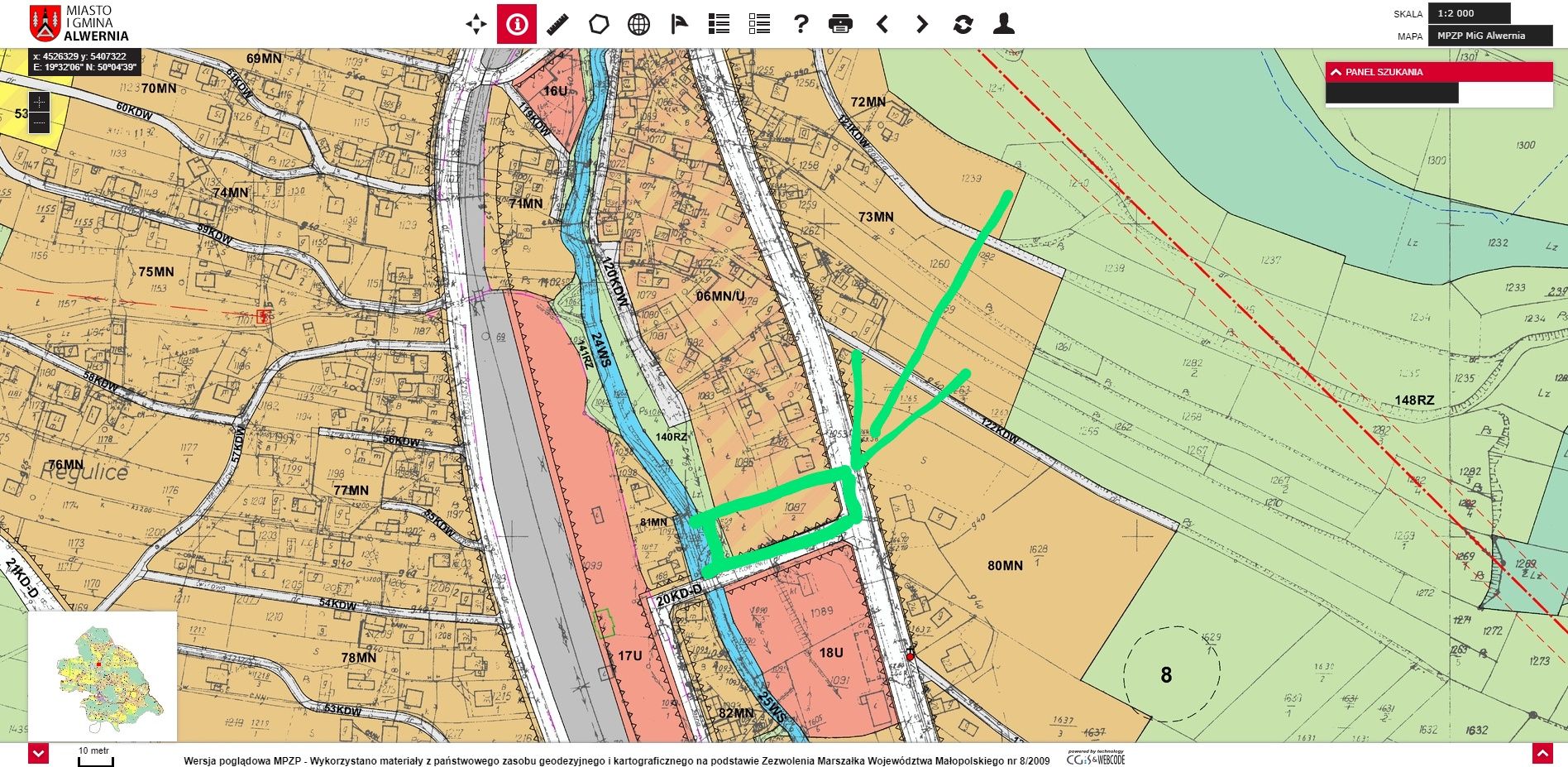 Działka 28 arów, inwestycyjna, plan zagospodarowania, 25 km od Krakowa