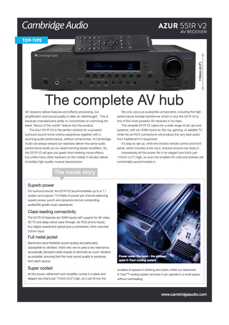 A/V Ресивер Cambridge Audio Azur 551R, який дійсно звучить.