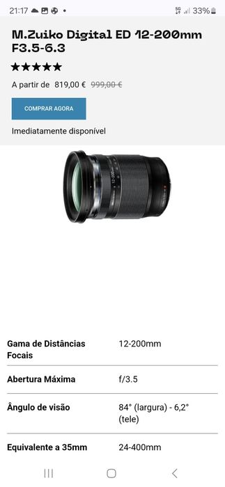 Lente Zuiko 12-200 F3.5-6.3