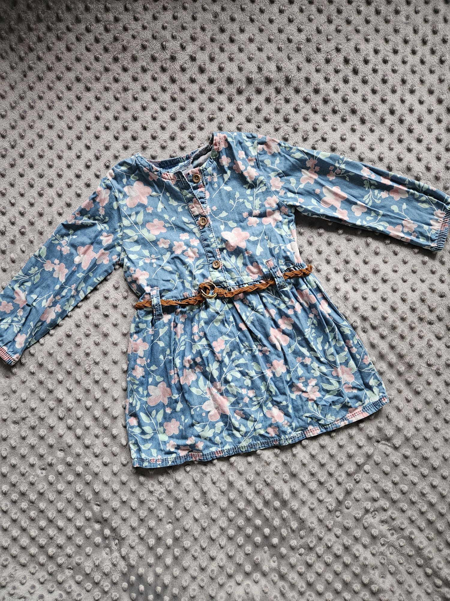 Sukienka SoCute niebieska w kwiaty r.86