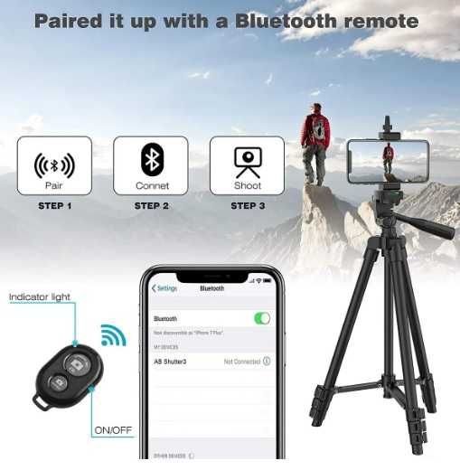 трипод, тринога, штатив TriPod 3110 Silver + пульт ДУ Bluetooth