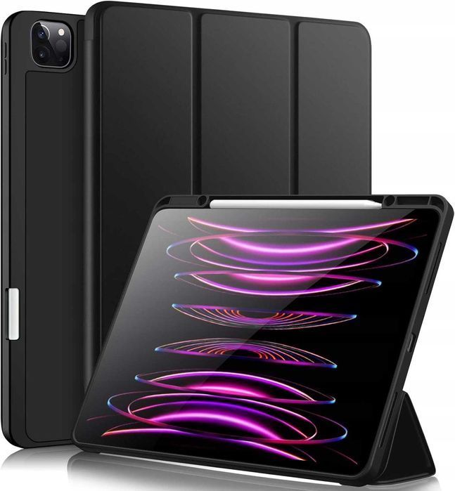 Etui Ochronne dla iPada Pro 12,9 6/5/4/3Gen z Uchwytem na Rysik Czarny
