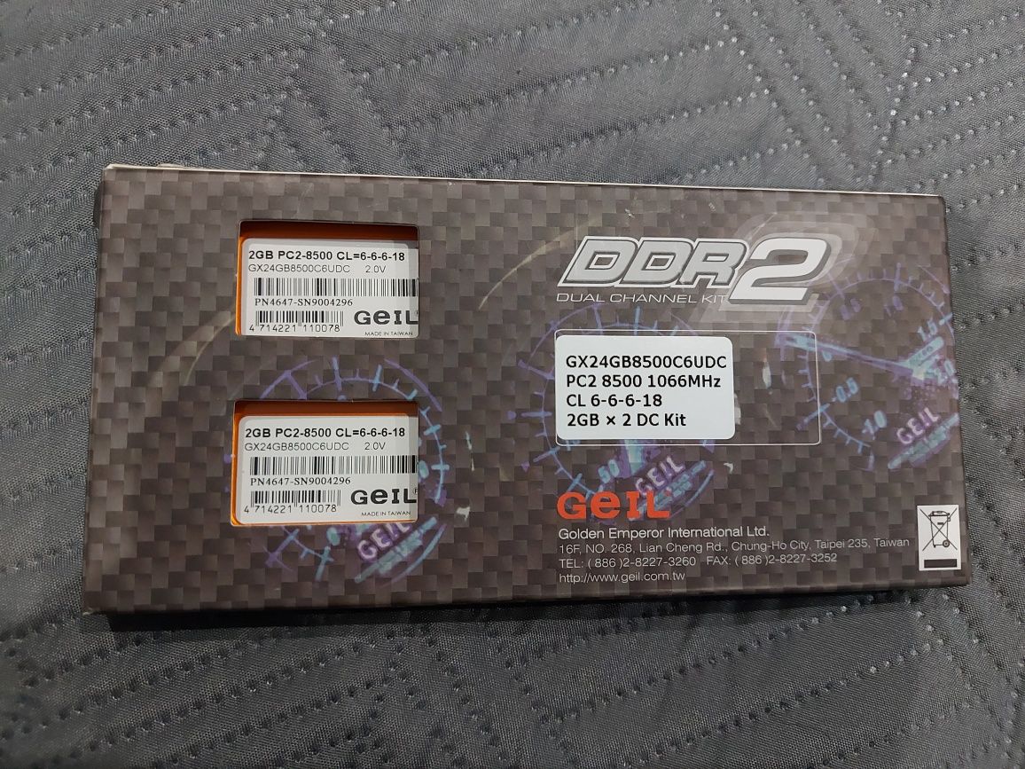 Pamięć Komputerowa DDR2 Geil PC2-8500 Dual Channel 2x 2GB 1066MHz BOX