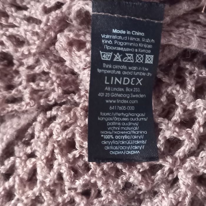 Szal brązowy czekoladowy ażurowy