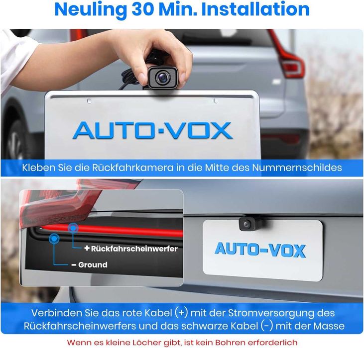 Bezprzewodowa Kamera Cofania AUTO-VOX W7, HD 5'', noktowizor IP69