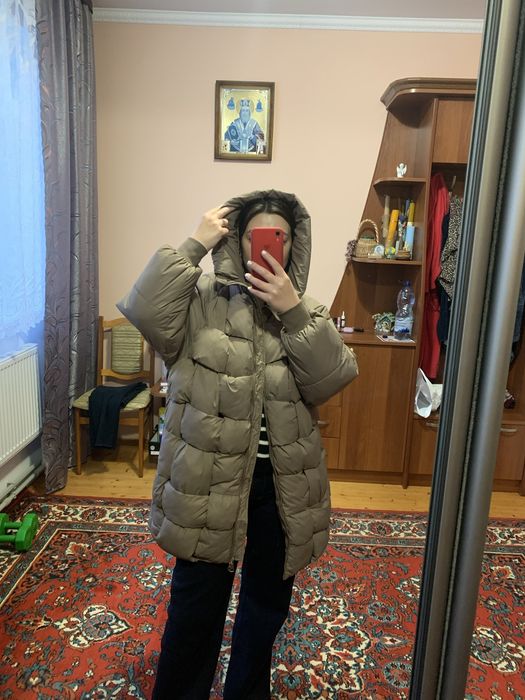 Куртка зимова зефірка оверсайз шоколад