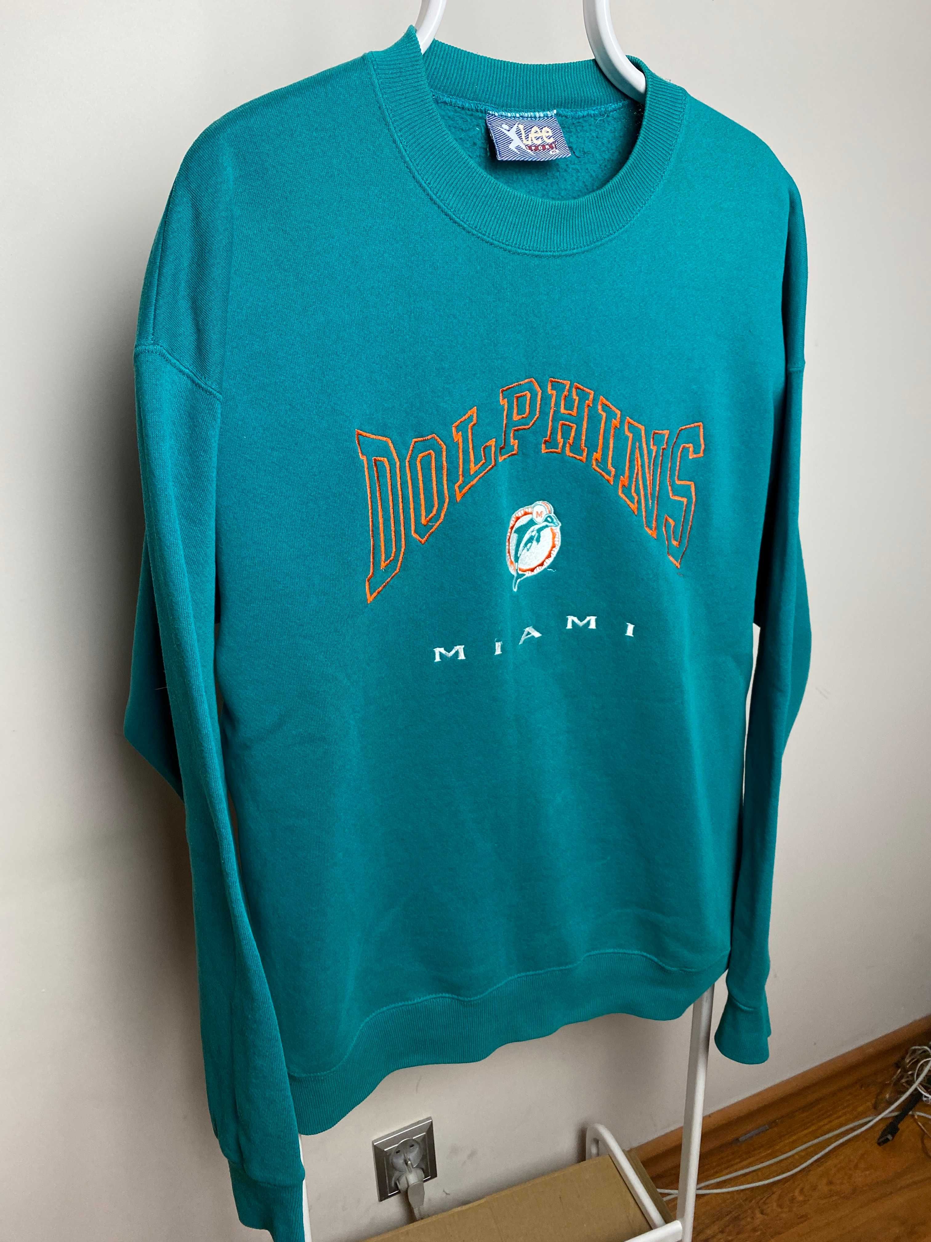 Bluza męska Lee Sport Vintage Miami Dolphins Y2k Haft Made In Usa