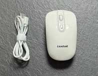 LeadsaiL Bezprzewodowa mysz akumulatorowa ergonomiczna 2,4 GHz biała