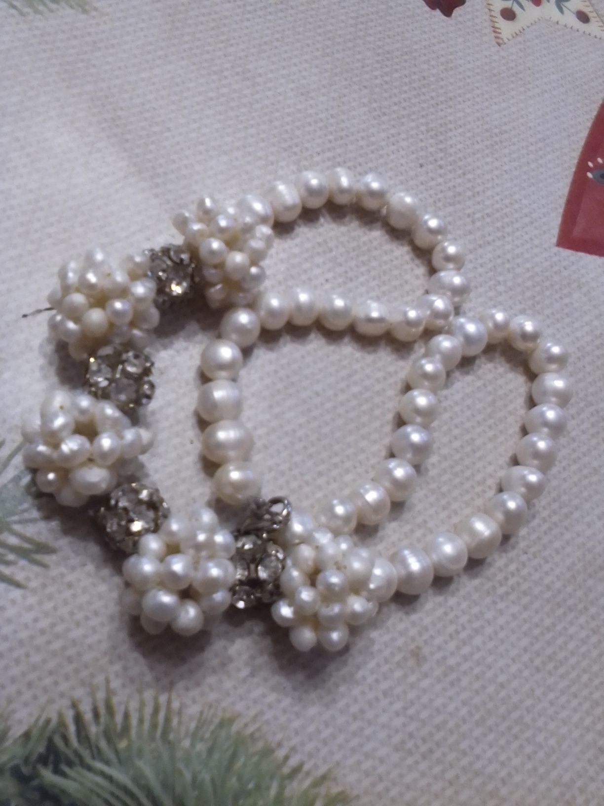Кольє натуральні перли, 1см, 48 см, ефектне