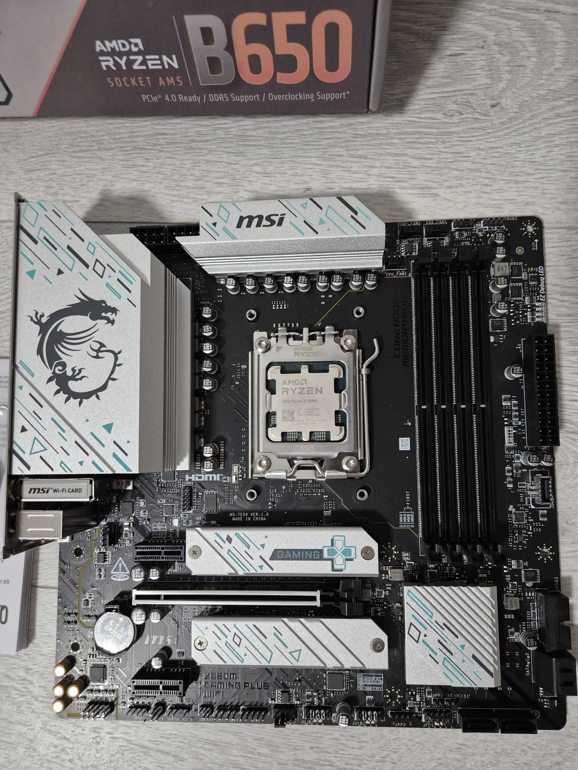 новий ігровий сет Ryzen 5 7500F 5GHz+MSI B650M Gaming+ Wi-Fi. Trade-IN