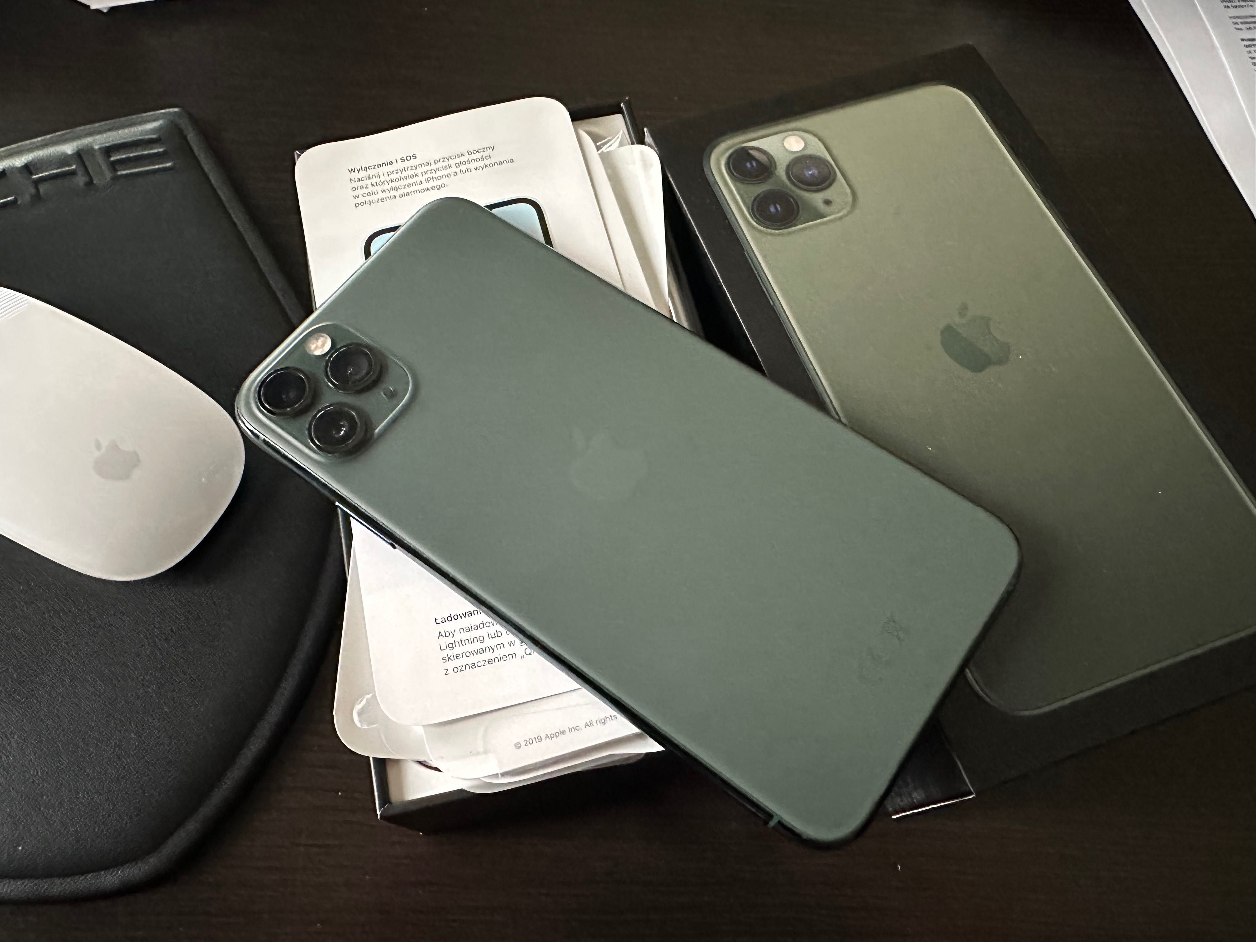 iPhone 11 Pro Max 512 GB nocna zieleń jak nowy stan baterii 87%