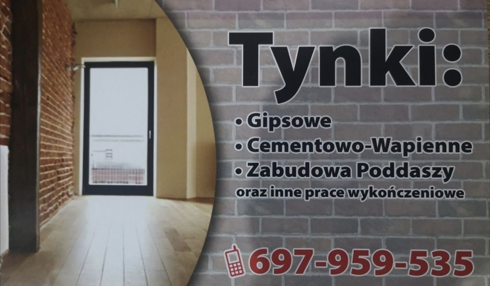 Tynki  gipsowe maszynowe Bez gładzi