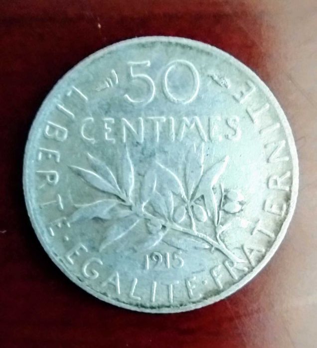 Monety franki francuskie Siewca 3 szt. Ag 17,5 g