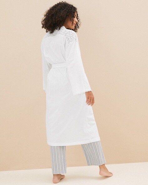 Ніжний халат з жіночною вишивкою з бавовни marks & spencer