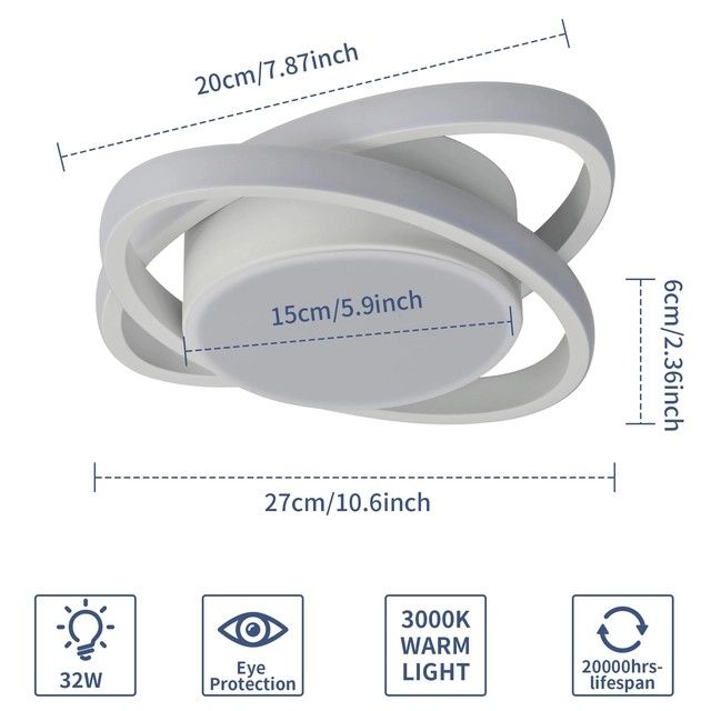 lampa sufitowa LED, okrągła lampa sufitowa, ciepła biel  6000 K