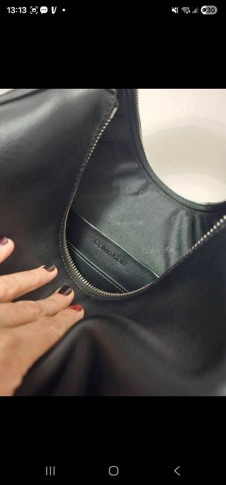 Torebka Calvin Klein bagietka shopperka shopper oryginalna czarna