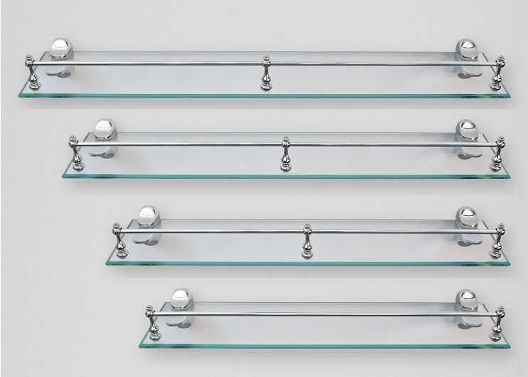 Нова скляна полиця. Металеви (регульовані) кріплення – у комплекті.