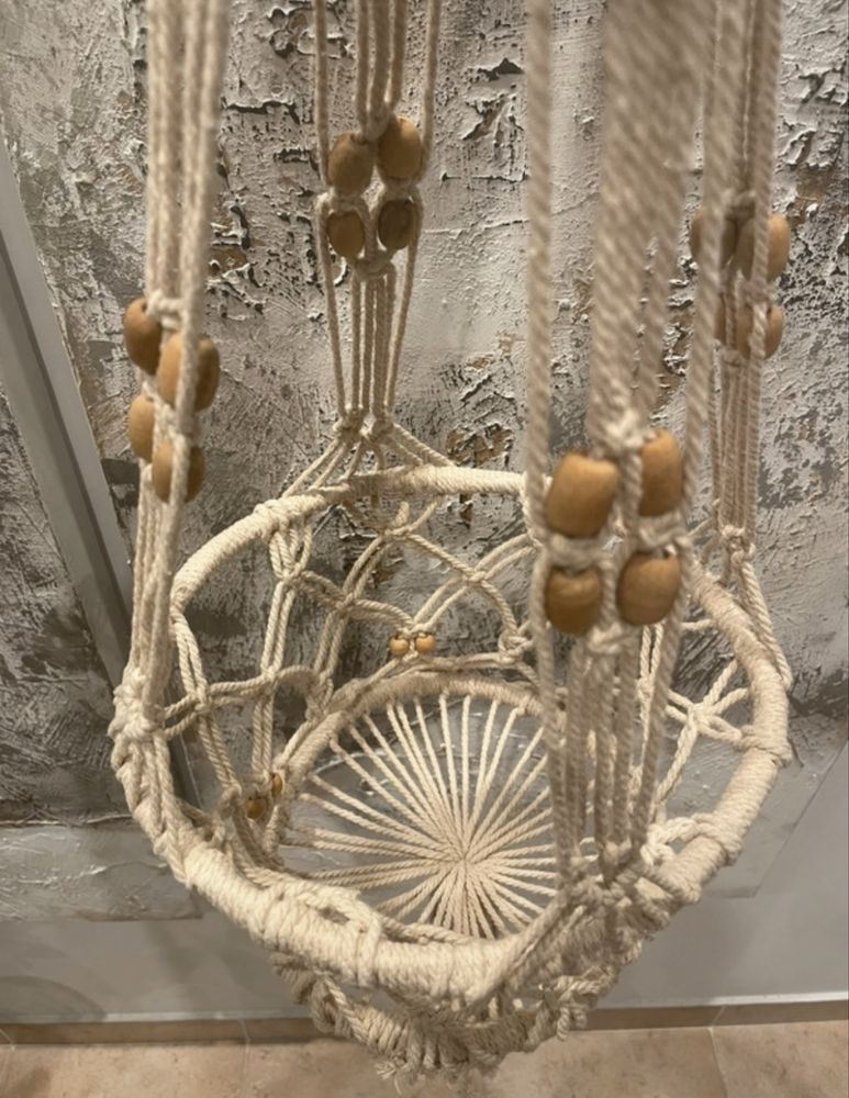 Suporte para vaso em macrame