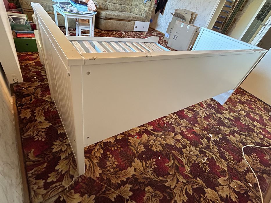Łozko Hemnes białe 80/160x200 + 2 materace