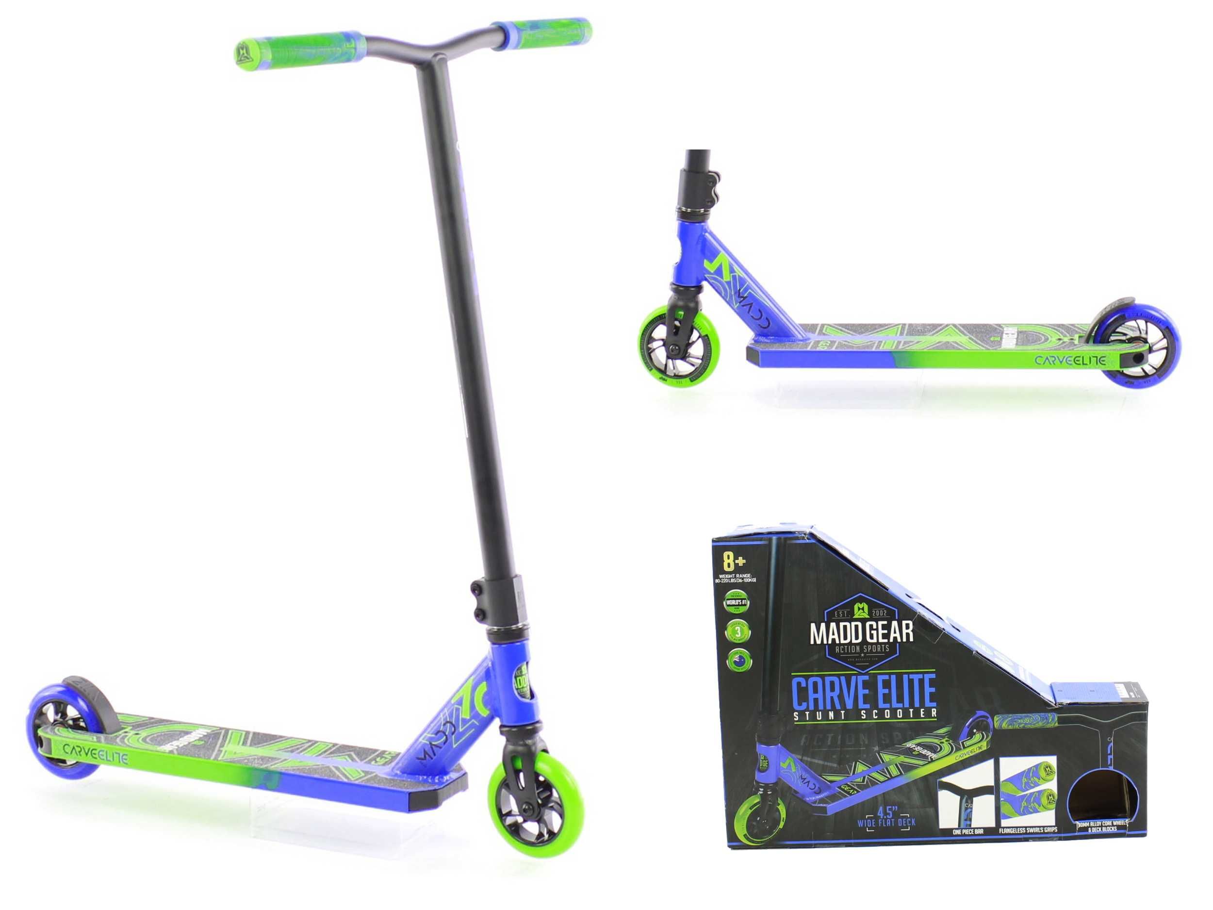 Hulajnoga wyczynowa MADD GEAR Carve Elite niebiesko zielona