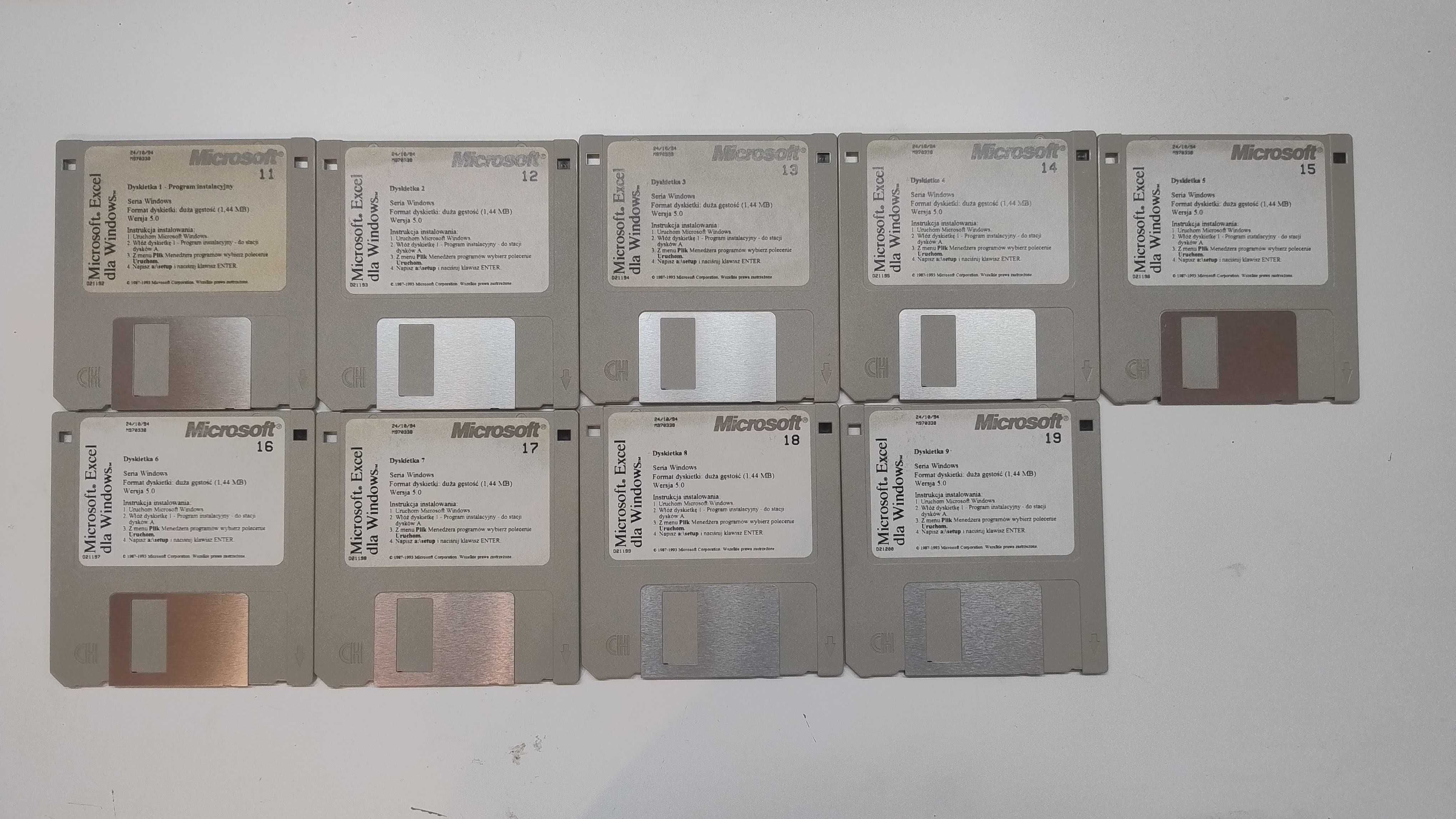 Microsoft Excel 5.0 dyskietki 3,5"
