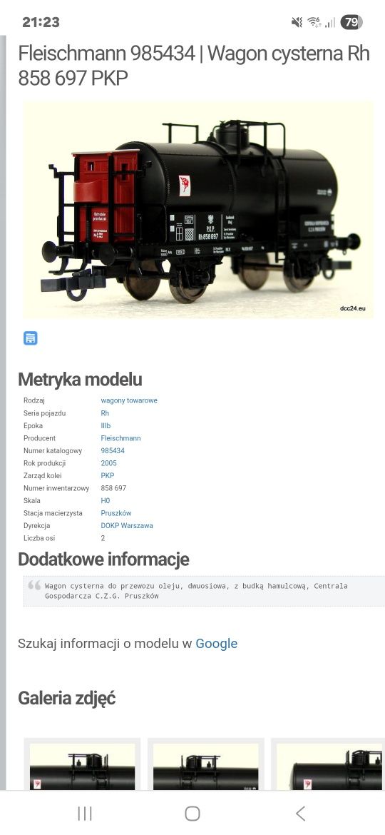 Fleischmann 985434 wagon cysterna Rh PKP H0 2005 rok UNIKAT rarytas