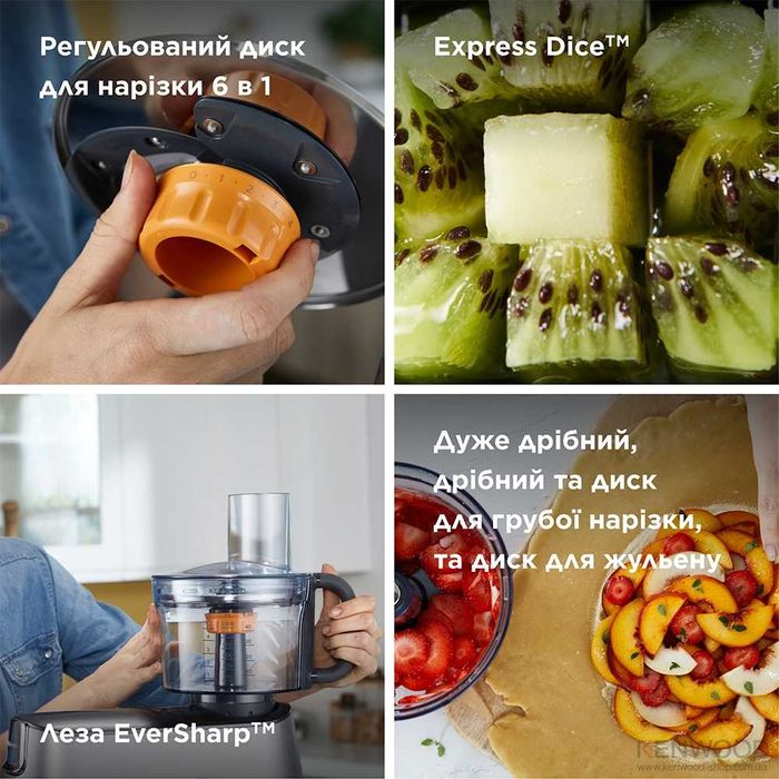 Насадка фуд-процесор KenwoodKAH65.000 (6дисків+ніж+наріз кубиками)дост