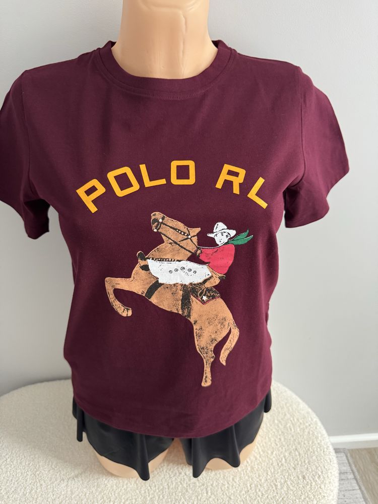 Nowa koszulka tshirt Polo Ralph Lauren burgundowa