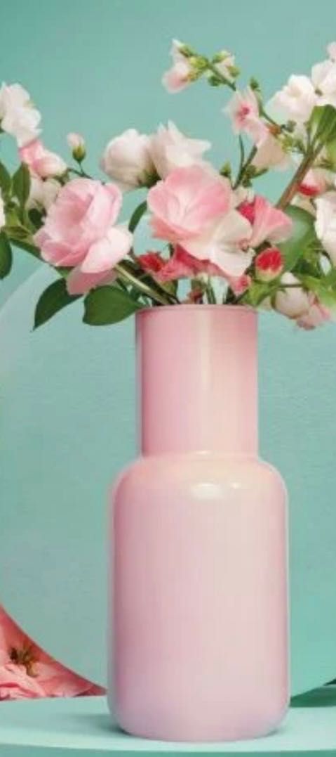 Wazon wiosenny BELLY szklany różowy 9x21 cm