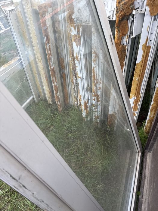 1x okno balkonowe 87x223 plastikowe dab bagienny (pelna szyba, transpo