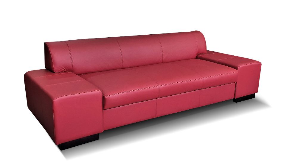 Sofa ze skóry 238cm, nowoczesna kanapa skórzana, zagłówki, DUŻY WYBÓR!